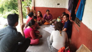 VIN volunteers giving training on organic farming